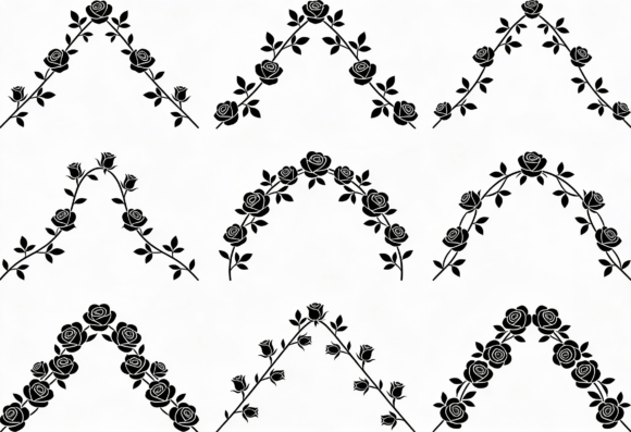 Black Rose Floral Border Clipart SVG Review