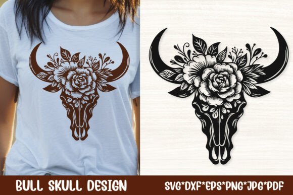 Boho Floral Bull Skull Moon SVG Cut File Review