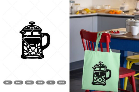 Floral French Press SVG Clipart Review