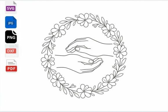 Floral Hands Wreath SVG Clipart Review