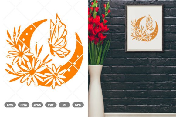 Floral Moon and Butterfly SVG Clipart Review