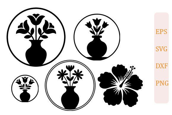 Floral Vase Badge SVG PNG Set Review