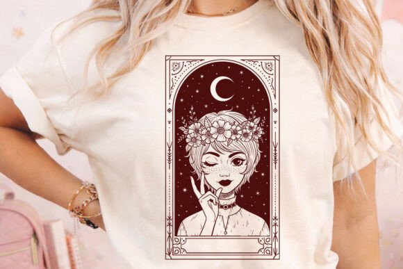 Mystic Moon Girl Floral Tarot Design SVG Review