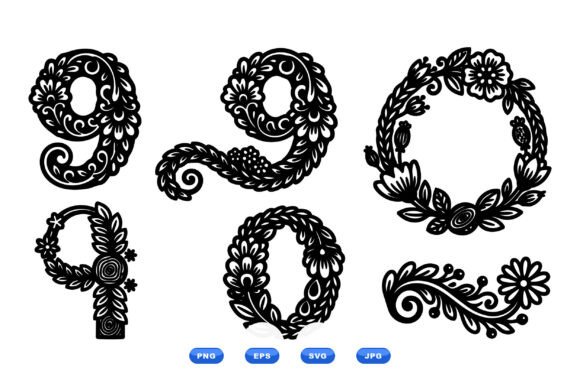 Ornate Floral Number Nine SVG: A Designer's Review