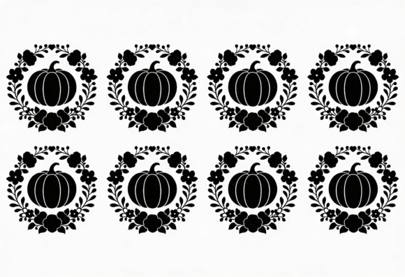 Pumpkin Wreath SVG Black Floral Fall Review