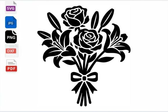 Rose Lily Bouquet SVG Clipart Floral Review