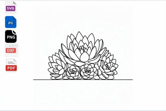 Succulent Floral Line Art SVG Cut File Review