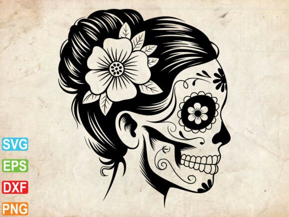 Sugar Skull SVG, Skull Clipart Review for Embroidery