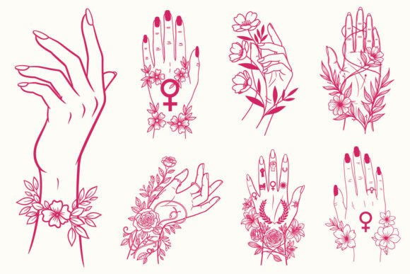 Women's Day Floral Feminine Hand SVG Set Review